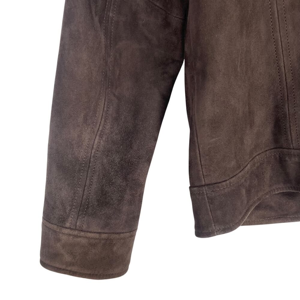 J. Jill Genuine Suede Leather Zip Jacket Walnut Brown Size S - Picture 9 of 11